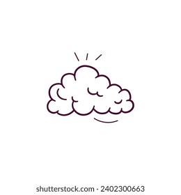 Ilustración Hand Drawn del icono de la nube. Ilustración del esbozo del vector Doodle