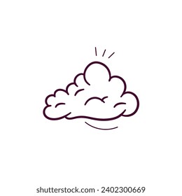 Ilustración Hand Drawn del icono de la nube. Ilustración del esbozo del vector Doodle