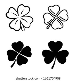 hand drawn illustration clover set