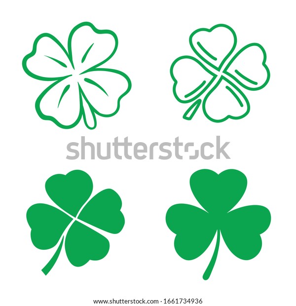 Hand Drawn Illustration Clover Set Stock Vector (Royalty Free ...