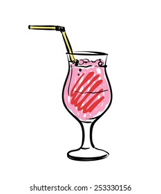 Hand drawn illustration of cocktail