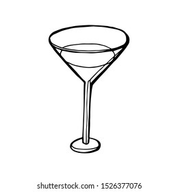 Hand drawn illustration of cocktail. MARTINI. Vector collection.