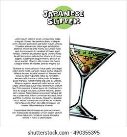 Hand drawn illustration of cocktail. Vector collection.