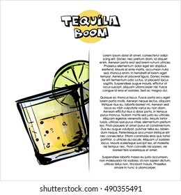 Hand drawn illustration of cocktail. Vector collection.