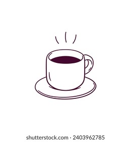 Ilustración de mano dibujada del icono de taza de café. Ilustración del esbozo del vector Doodle