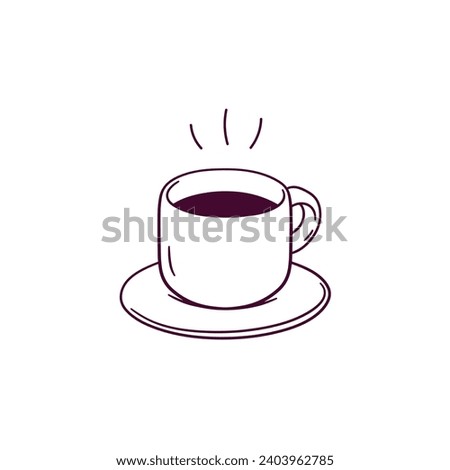 Hand Drawn illustration of coffe cup icon. Doodle Vector Sketch Illustration
