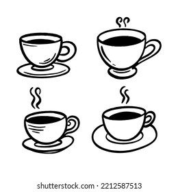 Handgezeichnete Illustration von Kaffeetassen.