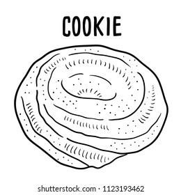 Hand drawn illustration of cookie.