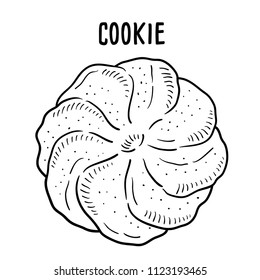 Hand drawn illustration of cookie.