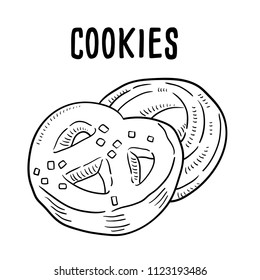 Hand drawn illustration of cookies.