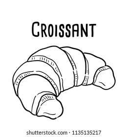 Hand drawn illustration of croissant.