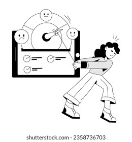 Ilustración ilustrada de la satisfacción del cliente