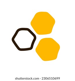 Hand drawn illustration of cute baby honeycomb isolated on white background