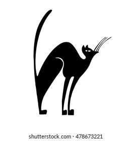 Hand drawn illustration of cute cat.