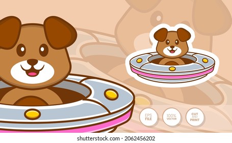 Hand drawn illustration of Cute dog. Cartoon character concept - Stickers
