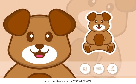 Hand drawn illustration of Cute dog. Cartoon character concept - Stickers