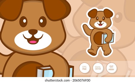 Hand drawn illustration of Cute dog. Cartoon character concept - Stickers