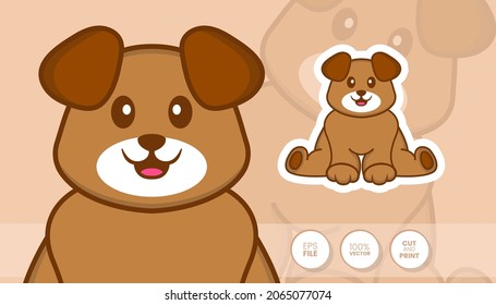 Hand drawn illustration of Cute dog. Cartoon character concept - Stickers