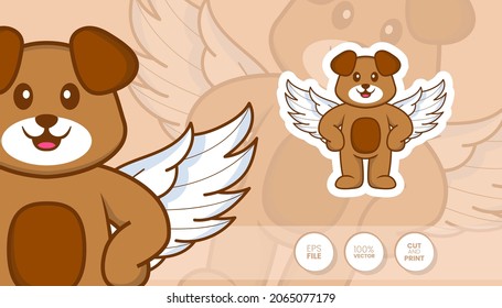 Hand drawn illustration of Cute dog. Cartoon character concept - Stickers