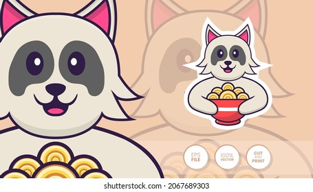 Hand drawn illustration of Cute dog. Cartoon character concept - Stickers