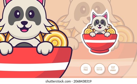 Hand drawn illustration of Cute dog. Cartoon character concept - Stickers