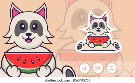 Hand drawn illustration of Cute dog. Cartoon character concept - Stickers