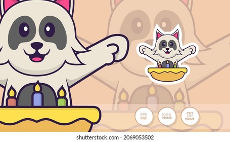 Hand drawn illustration of Cute dog. Cartoon character concept - Stickers