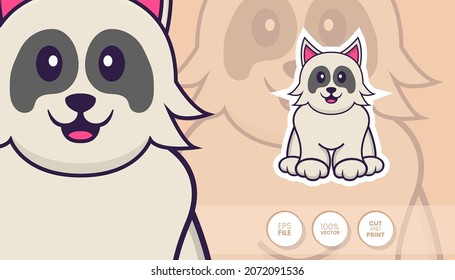 Hand drawn illustration of Cute dog. Cartoon character concept - Stickers