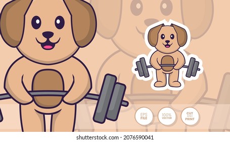 Hand drawn illustration of Cute dog. Cartoon character concept - Stickers