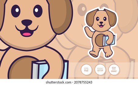 Hand drawn illustration of Cute dog. Cartoon character concept - Stickers