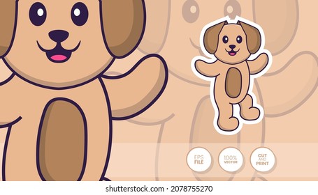 Hand drawn illustration of Cute dog. Cartoon character concept - Stickers