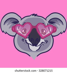 Hand drawn Illustration of  cute koala. vector 