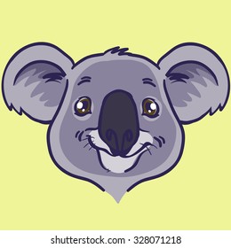 Hand drawn Illustration of  cute koala. vector 
