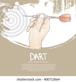 hand drawn illustration of dart background