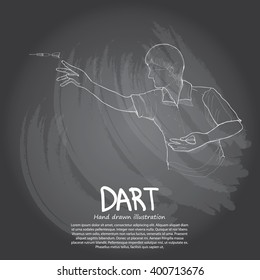 hand drawn illustration of dart background