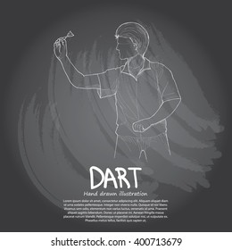 hand drawn illustration of dart background