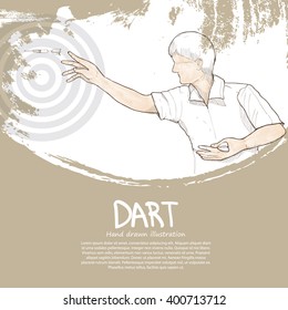 hand drawn illustration of dart background