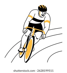 Uma ilustração desenhada à mão representando corridas de ciclistas 

