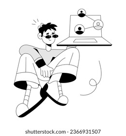 Hand drawn illustration depicting user network 