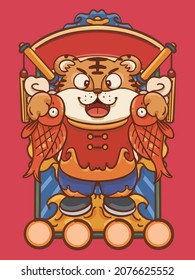 Hand drawn illustration design of the year of the tiger

