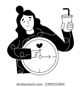 Hand drawn illustration of diet schedule 