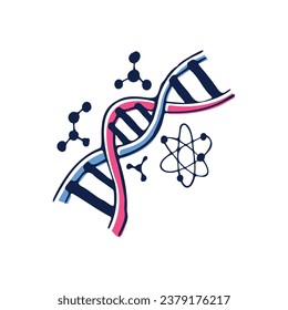 Hand drawn illustration of DNA helix of organism