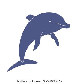 Hand drawn illustration of dolphin for summer and beach themed designs