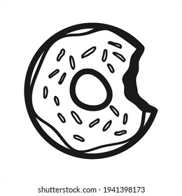 ilustración a mano de un donut. vector, icono
