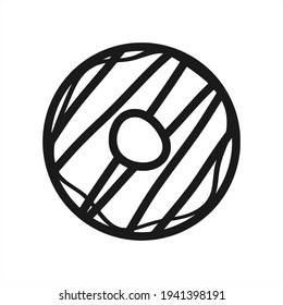hand drawn illustration of a donut. vector, icon