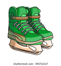 Hand Drawn Illustration of doodle ice skates, vector illustration