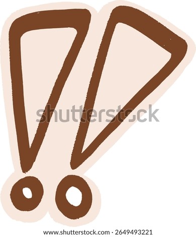 Hand drawn illustration of double exclamation marks in a bold doodle style