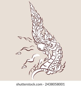 Hand drawn, illustration of dragon headed, not create with AI vector for card, decoration, illustration, decoration