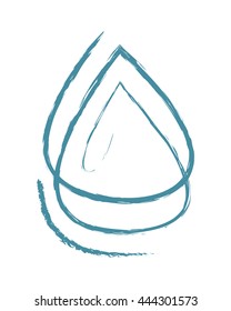 Hand drawn illustration or drawing of an abstract water drop