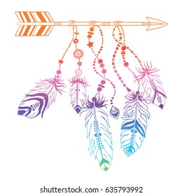 Hand drawn illustration of dream catcher